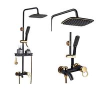 Set per sistema doccia, miscelatore da parete per vasca da bagno con soffione a pioggia da 20,3 cm, rubinetto da bagno di lusso per un'esperienza spa, design elegante, facile installazione