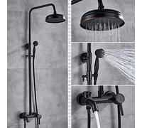 Set per sistema doccia, miscelatore da parete per vasca da bagno con soffione a pioggia da 20,3 cm, rubinetto da bagno di lusso per un'esperienza spa, design elegante, facile installazione