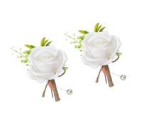 Set per sposo Boutonniere con risvolto a forma di rosa, perla | Fiore con risvolto rosa con dettagli in perle e accento di stile avvolto per lo sposo testimone dello sposo cerimonia e