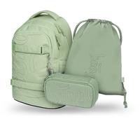 Set per studenti BAAGL Skate Max Mentolo: zaino, astuccio, sacca
