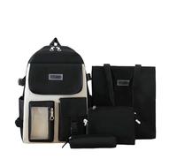 Set per studenti per la scuola, borse da trasporto leggere e versatili, ideali per studenti delle scuole medie e superiori, zaino resistente ed elegante (Black, One Size)
