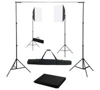 Set per studio fotografico con softbox, sistema di sfondo, 600 x 300 cm, 24 W, lampade per ritratti e fotografia di prodotti