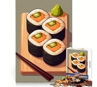 Set per sushi con bacchette, puzzle da 1000 pezzi per adolescenti, sfida intelligente, hobby rilassante, lucchetto di sicurezza, regalo per le vacanze (38x26cm)