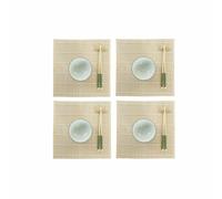 Set per Sushi DKD Home Decor 14,5 x 14,5 x 31 cm Verde Gres Orientale [16 Pez