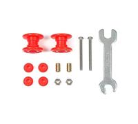 Set per TAMIYA 95662 Mini 4WD Doppie Rotelle Plastica 13-13mm Red