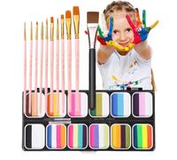 Set per truccabimbi per bambini, per truccabimbi 12 colori lavabile | Kit professionale per la pittura del viso per Donne, Uomini, Ragazzi Rosa B