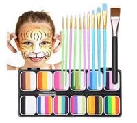 Set per truccabimbi per bambini, per truccabimbi 12 colori lavabile | Kit professionale per la pittura del viso per Donne, Uomini, Ragazzi Colorato E