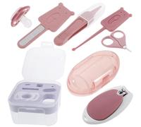Set per Unghie Bebè Tagliaunghie, Forbice, Lima e Pinzetta | Scatola Portaoggetti, Plastica e Metallo, Colore Rosa, per Ragazzo Ragazza e Piccolo