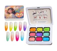 Set Per Unghie In Gel Per Carezze - 9 Colori | Gradiente Floreale Arcobalen
