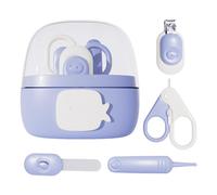 Set per unghie per bambini,Kit per unghie per bambini | Coperchio antipolvere per tagliaunghie Cartoon 4 in 1 | Cura della toelettatura, sicura per manicure, set di pinzette per lime e forbici per ung