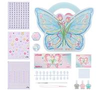 Set per unghie per bambini, set di nail art per bambini, set di smalti a farfalla, per bambini, strumento per nail art sicuro e innocuo, per compleanno, Natale, festa dei bambini e altre festività