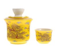 Set per Vino Caldo in Ceramica Gialla, Elegante per Casa e Hotel