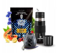 Set per Yerba Mate - Verde Mate Green Más IQ 500 g + Yerbomos X 3 in 1 + Tazza per Mate in Ceramica Marmol Nero + Bombilla Mercedes Accessori