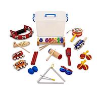 Set Percussioni da Aula KS1 Rainbow 15 Pezzi di Gear4music | Set 15 Pezzi con Shaker, Nacchere e Tamburelli, Ideale per l'Educazione Musicale, Scatola in Plastica Inclusa