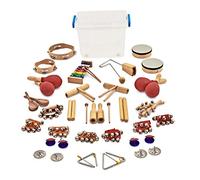 Set Percussioni Orchestrali da Aula 32 Pezzi di Gear4music | Set 32 Pezzi con Maracas, Nacchere e Tamburelli, Ideale per l'Educazione Musicale, Scatola in Plastica Inclusa