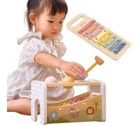 Set percussivo in legno e xilofono 2 in 1