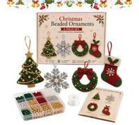 Set Perline Decorazione Natalizia Casa Di Neve E Ghirlanda Di Perle Fatte A