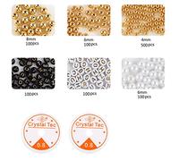 Set Perline Distanziatrici Include L'alfabeto Con Rotonda E Stella A Cuore Sciolto Per Set Perline Per Orecchini Braccialetto Fai Da Te