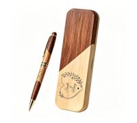 Set Personalizzato Con Penna A Sfera O Stilografica Legno E Astuccio Inciso | Penne personalizzate personalizzate e set di penne incise con scatola di legno premium, ideali come regali