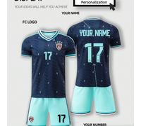 Set personalizzato da trasferta della Germania blu per i Mondiali 25/26 (2 pezzi) - Maglia e pantaloncini personalizzati con nome/numero, tessuto ad asciugatura rapida - Kit da allenamento, regalo per