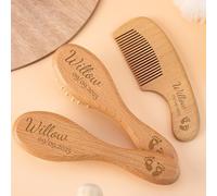 Set Personalizzato Di Spazzola E Pettine Per Neonati, Spazzola Per Crosta Lattea, Kit Personalizzato In Legno Con Incisione Per La Cura Dei Bambini Piccoli, Per Bambine, Bambini E Neonati