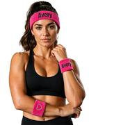 Set Personalizzato Fascia E Polsini Palestra In Tessuto Terry Premium, Polsini Tennis Customizzati Con Testo/Logo, Regali Personalizzati Per Gli Appassionati Di Fitness E Sport (H)