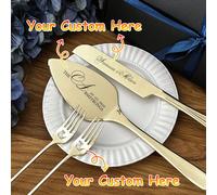 Set personalizzato per torta nuziale con kit inciso in argento per affettare torte e dolci, ricordo per anniversario e nuovo appartamento, per la coppia, forchette e coltello in argento, regalo nuzial