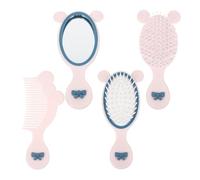Set Pettine Bambina Portatile Bianco in Plastica 1 Pezzo | Specchio Manuale e Pettine Styling Inclusi, Uso Casa e Viaggio, Design Delicato Aspetto Carino