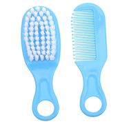 Set Pettine e Spazzola Massaggiante Bambino Bambina Blu | Pp e Tpe, Delicato Sul Capello, Non Graffia la Testa, Accessori per Igiene Bambino Bambina