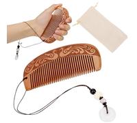 Set Pettine Parto, Pettine Parto Legno Modello Classico Fenice Decorazione Pettine Capelli Parto Regali Gravidanza Elementi Essenziali per le Neo Mamme Donne, con Ciondolo, Custodia, Scatola