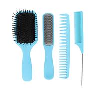 Set pettini per capelli 4 pezzi, spazzola piatta districante, kit styling pettine a coda per capelli ricci lunghi e spessi e sottili, include pettine a nove file pettine a doppio