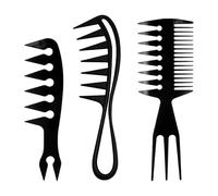 Set Pettini Texture Uomo 3 Pezzi, Pettine a Denti Larghi per Volume, Strumento per Styling Capelli Ricci, Mossi e Spessi, Donna e Bambino