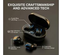 Set pezzi: Auricolari + Manuale . Auricolari TWS intelligenti in-ear wireless stile casual con display LED del livello della batteria. , compatti e pratici. Adatti a tutti gli smartphone