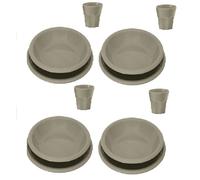 Set Piatti e Bicchieri in Plastica Dura per 4 Persone 8 Piatti 4 Bicchieri Color