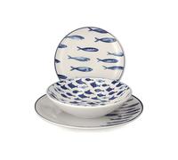 2x H&H Servizi tavola Ionic da 18 pezzi in stoneware, decorato