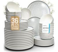 Set Piatti Moderni Ibiza per 6 Persone, 18 Pezzi in Steingut - Servizio di Piatti e Ciotole Mediterranei, Resistenti a Lavastoviglie, Microonde e Graffi - Pure Living beige chiaro