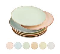 Set Piatti Piani Colorati Ceramica - Set di 6 Piatti Grandi con Colori Caramella - Piatto Piano Grande per Portata Principale - Servizio Piatti Moderni per Cena | Bistecca | Insalata | Pasta - 25,3 cm