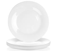 Set Piatti Piani Vetro Opalino Bianco Servizio Da Pranzo Lavastoviglie 6 Pezzi