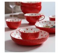 Set piatti Piatti da cena Set tavola Ciotola Stoviglie in ceramica for la casa Piatto Zuppa Forniture cucina per la Cucina(8.5 inch plate)