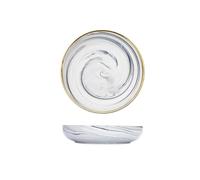 Set piatti Set di piatti e ciotole in ceramica marmo stoviglie for insalata Natale Dessert Piatti bianchi in porcellana Bone China da cucina Vassoio rotondo per la Cucina(9 inch deep plate)