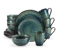 Set piatti verde gres servizio tavola 4, 8, 12 persone 16/32/48 pezzi starry