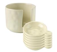 Set Piattino Salsa E Supporto - Ciotola Condimento Per Cucina | Contenitore Mini Ceramica Con Scatola Ripostiglio, Struttura Compatta, Stile Versatile, Ottimo Servizio Per Grigliata Frutta Merenda Fes