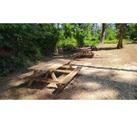 SET PIC- NIC TAVOLO E PANCHE IN PINO AUTOCLAVATO MM.750 X 2390 X MM.45 SPESSO