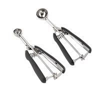 Set Piccolo per Prelevare Biscotti - 2 PEZZI Include 1 Cucchiaino / 1 Cucchiaio per Impasto Biscotti, Prelevatori per Biscotti per la Cottura, Realizzati in Acciaio Inox 18/8, Buona Presa Morbida