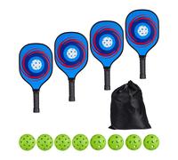 Set Pickleball 4 Racchette 8 Palline Paddle Racchettoni Spiaggia Padel Tennis