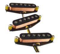 Set pickup single coil Alnico 2 sfalsati for chitarra elettrica ST, SSS, base in fibra rossa/nera