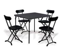 Set Pieghevole in Resina Tavolo e 4 Sedie da Esterno Picnic Campeggio Giardino