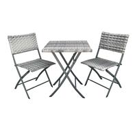 Set Pieghevole Tavole e Sedie Arredo Giardino Simil rattan x Esterno Polyrattan