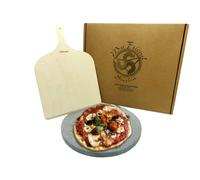 SET PIETRA LAVICA ETNEA 35 CM TONDA TEGLIA FORNO PER PIZZA E PANE + PALA