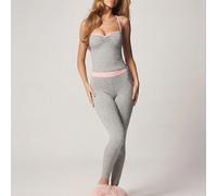 Set pigiama con canotta e leggings con bordo rosa e logo coniglietto, abbigliamento da notte e relax, comodo abbigliamento casual per la casa L,M,S,XL,XS,XXL,XXS,XXXL,XXXXLColore unicoTessuto in magli